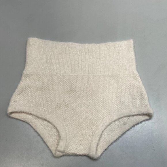 NEW SELKIE Women’s High Waisted Fuzzy Shorts Light Pale Pink Size XS - Picture 1 of 9
